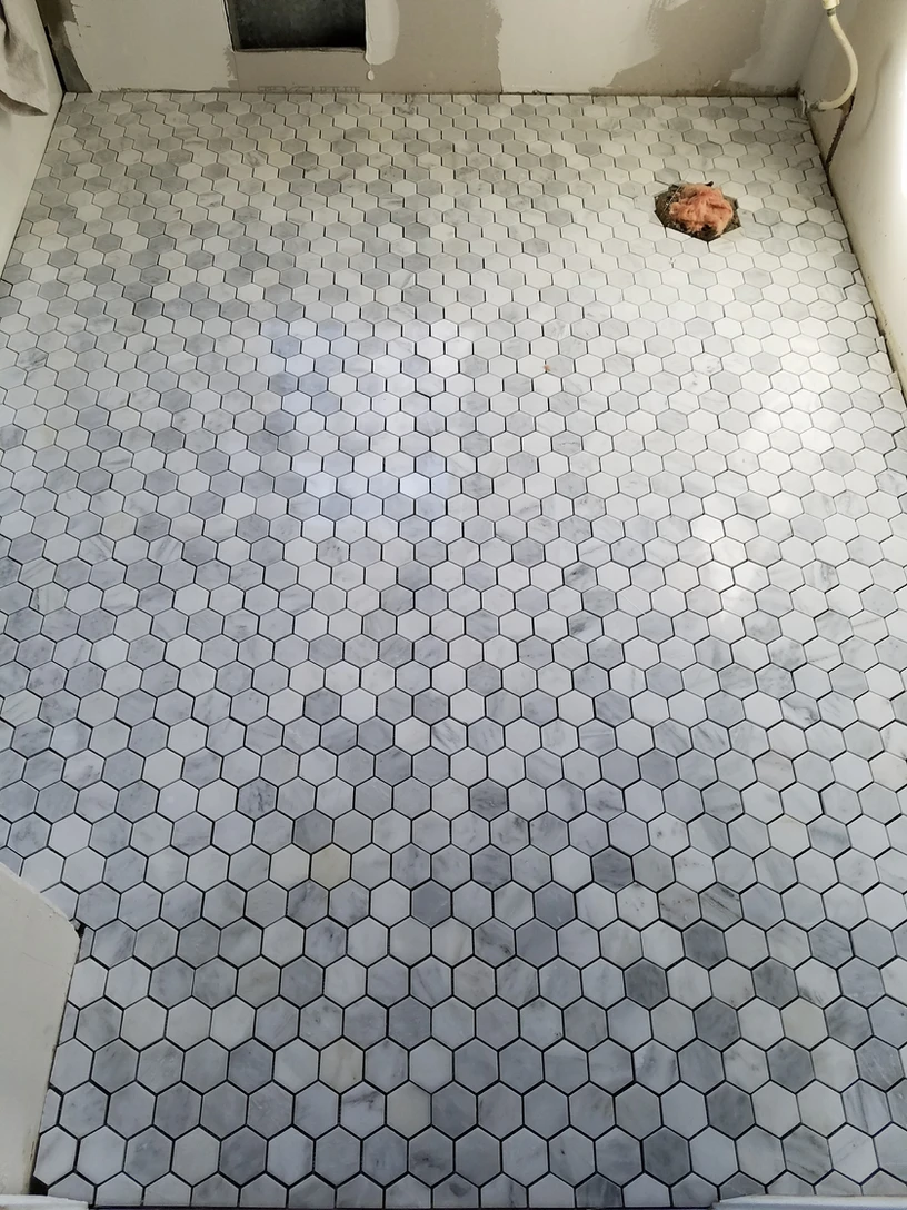 Gray tiles installed by Sander Tile