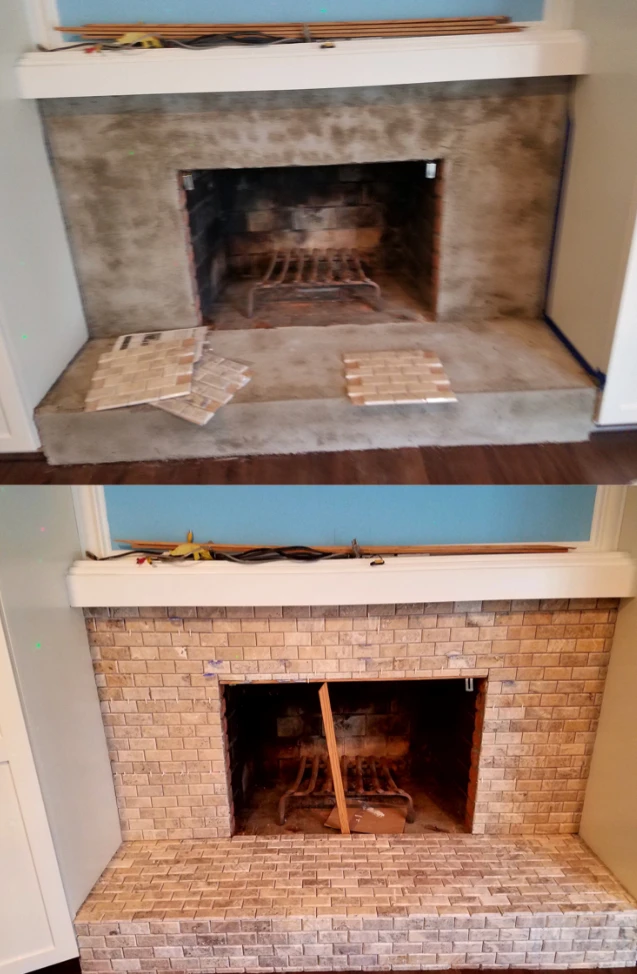 Before & after in a project by Sander Tile